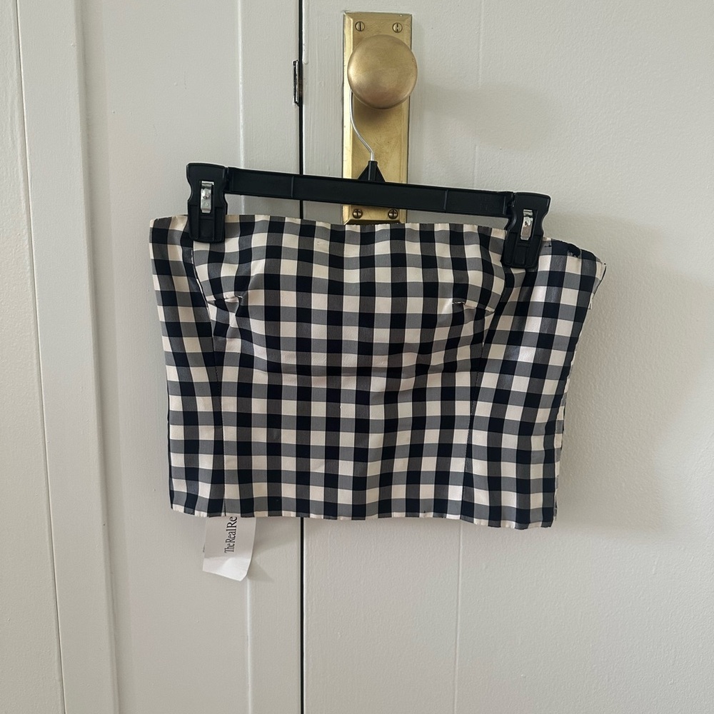 Ralph Lauren Collection Gingham Strapless Silk Corset